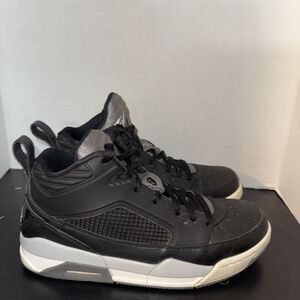 Jordan Flight Shoes Mens Size 9 Black/White And Wolf Grey Nike Air 654262-003